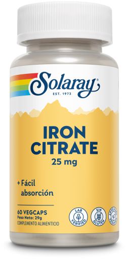 Iron Citrate 25 mg 60 Vegetable Capsules