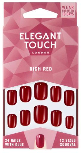 Rich Red False Nails 24 units