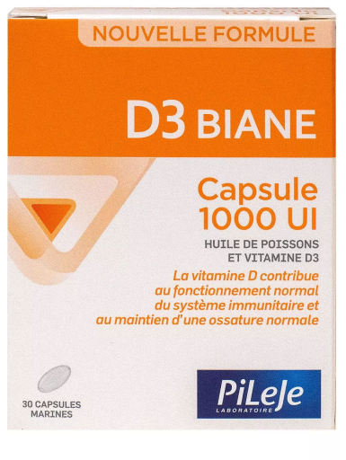 D3 Biane Capsules 1000 IU 30 Capsules